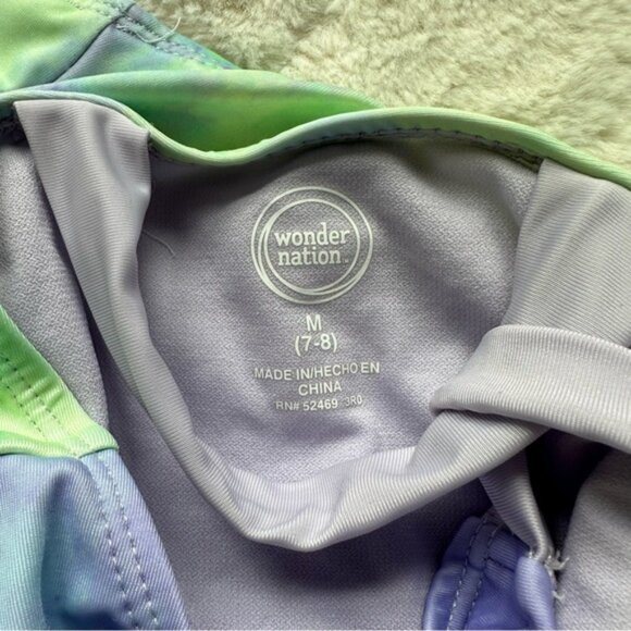 Wonder Nation | Purple Green Bling Unicorn One Piece Swimsuit | Size Medium 7/8 - Picture 7 of 8